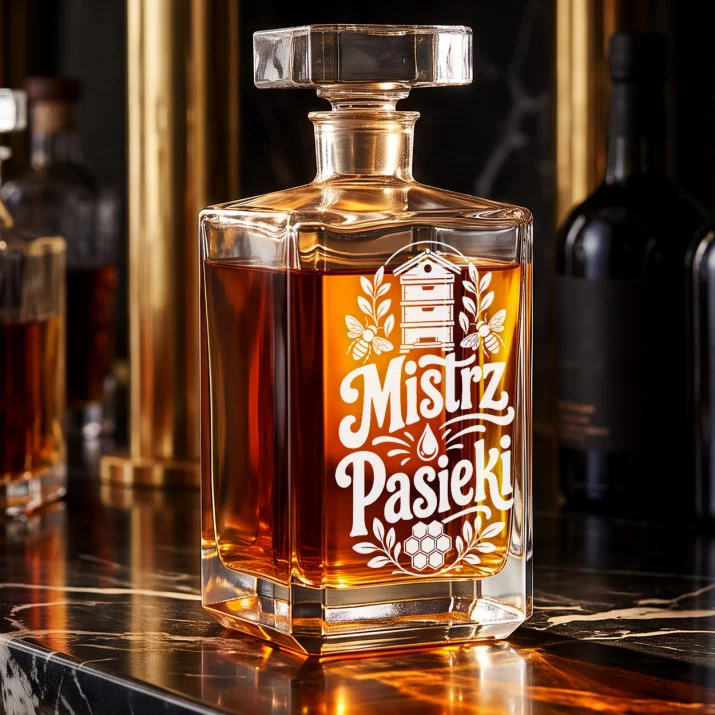 Karafka Do Whisky z Grawerem Dla Pszczelarza Prezent: Mistrz Pasieki Karafka Do Whisky z Grawerem Dla Pszczelarza Prezent: Mistrz Pasieki