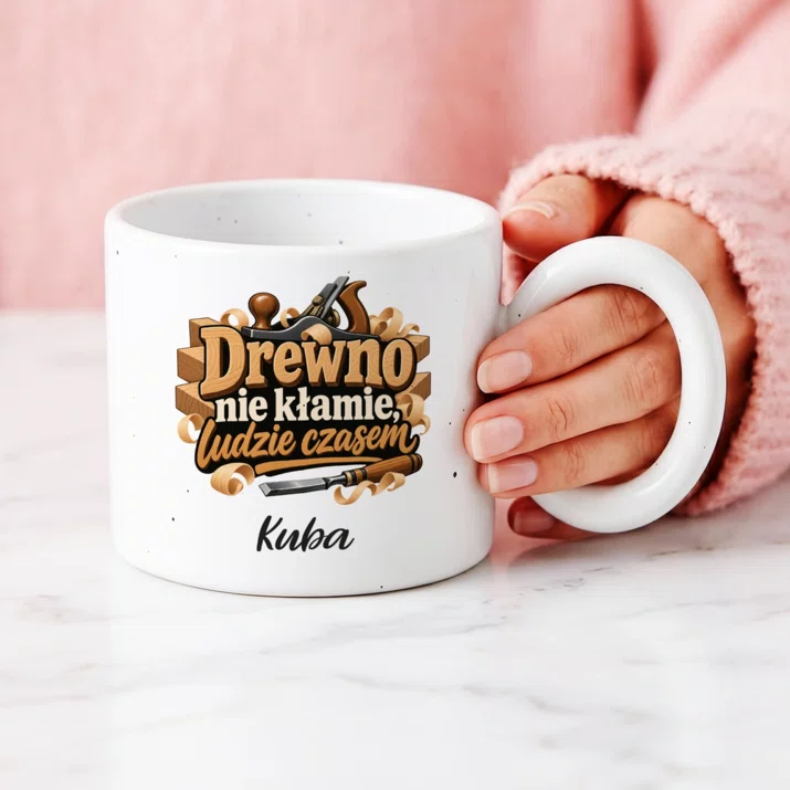 Kubek Premium Dla Stolarza Prezent Dla Mężczyzny: Drewno Nie Kłamie, Ludzie