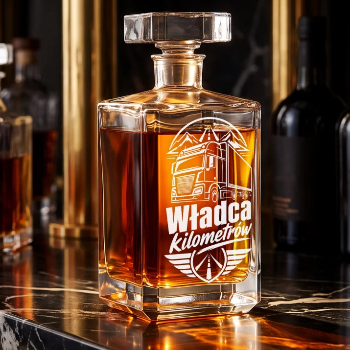 Karafka Do Whisky z Grawerem Dla Kierowcy Tira Prezent: Władca Kilometrów Karafka Do Whisky z Grawerem Dla Kierowcy Tira Prezent: Władca Kilometrów