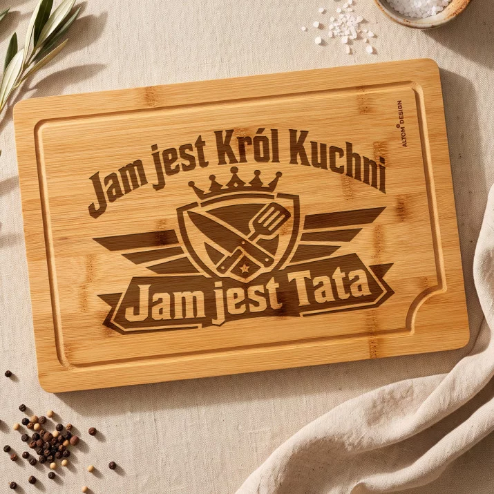 Deska Do Krojenia Dla Taty Prezent Na Dzień Ojca Dla Mężczyzny: Herb Króla Kuchni Deska Do Krojenia Dla Taty Prezent Na Dzień Ojca Dla Mężczyzny: Herb Króla Kuchni