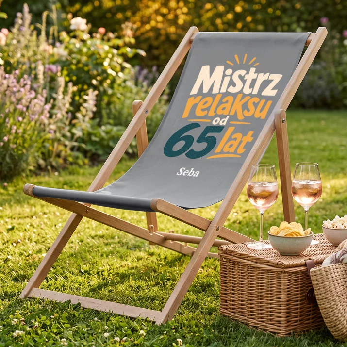 Leżak Z Nadrukiem Dla 65 Latka Prezent Na 65 Urodziny Dla Mężczyzny: Mistrz Relaksu Od 65 Lat Leżak Z Nadrukiem Dla 65 Latka Prezent Na 65 Urodziny Dla Mężczyzny: Mistrz Relaksu Od 65 Lat