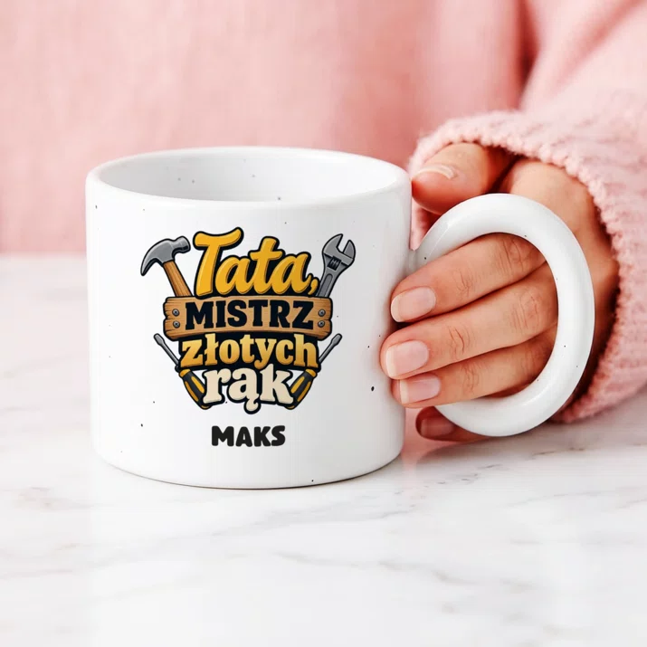 Kubek Premium Na Dzień Taty Prezent Dla Taty Mężczyzny: Tata, Mistrz Złotych Rąk