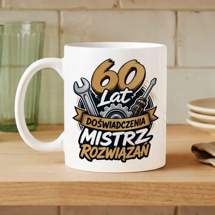 Kubek Z Nadrukiem Na 60 Urodziny Prezent Dla Mężczyzny: Mistrz Rozwiązań Kubek Z Nadrukiem Na 60 Urodziny Prezent Dla Mężczyzny: Mistrz Rozwiązań