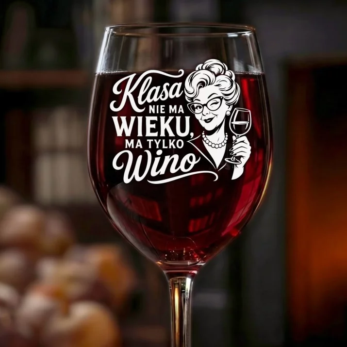 Kieliszek Do Wina Dla Starszej Pani Prezent Dla Kobiety: Klasa Ma Tylko Wino Kieliszek Do Wina Dla Starszej Pani Prezent Dla Kobiety: Klasa Ma Tylko Wino
