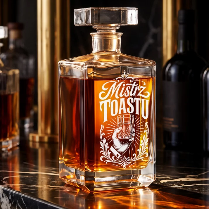 Karafka Do Whisky z Grawerem Dla Pana Młodego Prezent Na Ślub: Mistrz Toastu Karafka Do Whisky z Grawerem Dla Pana Młodego Prezent Na Ślub: Mistrz Toastu
