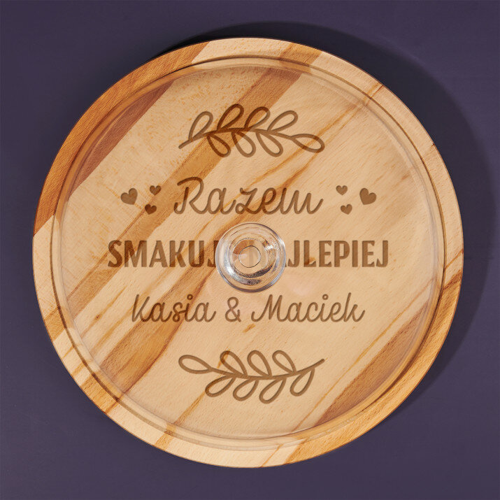 Razem smakuje najlepiej - Deska ze szklanym kloszem