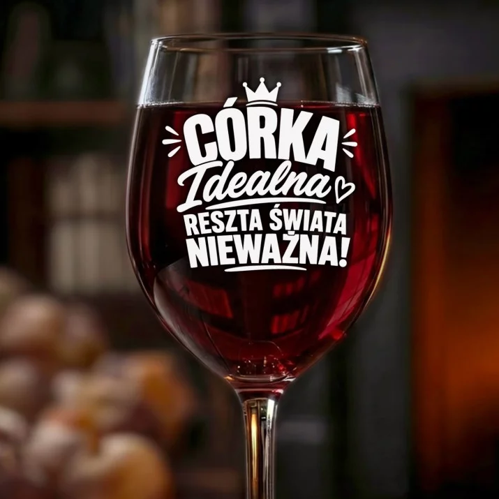 Kieliszek Do Wina Dla Córki Prezent Dla Kobiety: Córka Idealna Grawer Kieliszek Do Wina Dla Córki Prezent Dla Kobiety: Córka Idealna Grawer