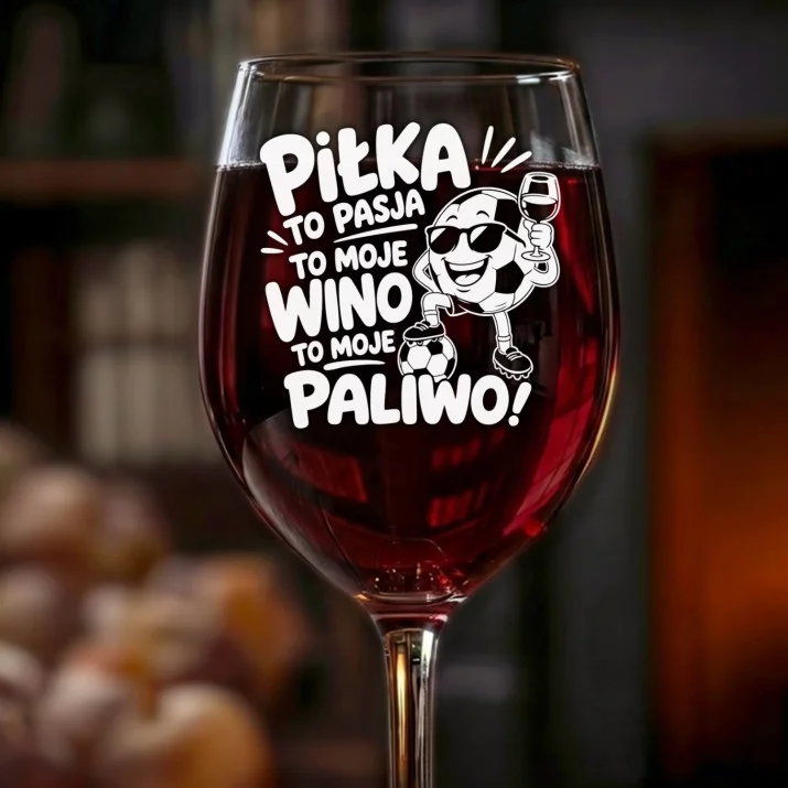 Kieliszek Do Wina Dla Fana Piłki Nożnej Prezent Dla Mężczyzny: Piłka Wino Paliwo