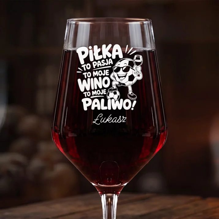 Mega Kieliszek Do Wina z Grawerem Dla Fana Piłki Nożnej Prezent Dla Mężczyzny: Piłka Wino Paliwo Mega Kieliszek Do Wina z Grawerem Dla Fana Piłki Nożnej Prezent Dla Mężczyzny: Piłka Wino Paliwo