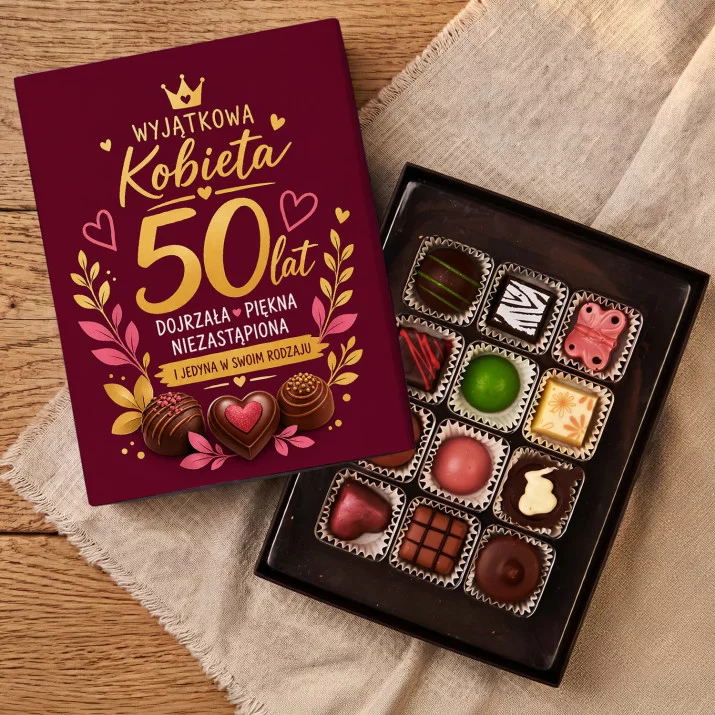 Czekoladki Dla 50 Latki Prezent Na 50 Urodziny Dla Kobiety: Wyjątkowa 50-Latka Czekoladki Dla 50 Latki Prezent Na 50 Urodziny Dla Kobiety: Wyjątkowa 50-Latka