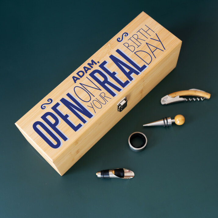 Real birthday - Skrzynka na wino z akcesoriami
