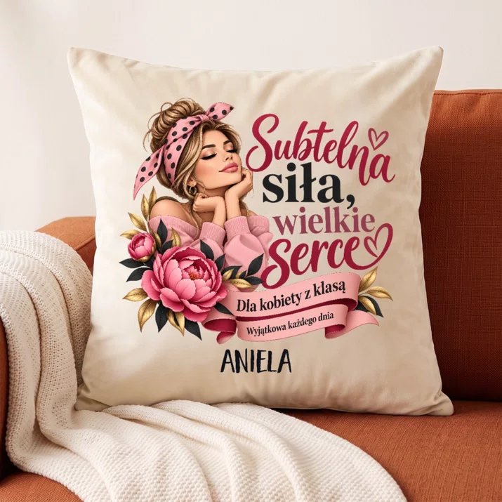 Poduszka Dekoracyjna Dla Kobiety Prezent Dla Kobiety: Subtelna Siła, Wielkie