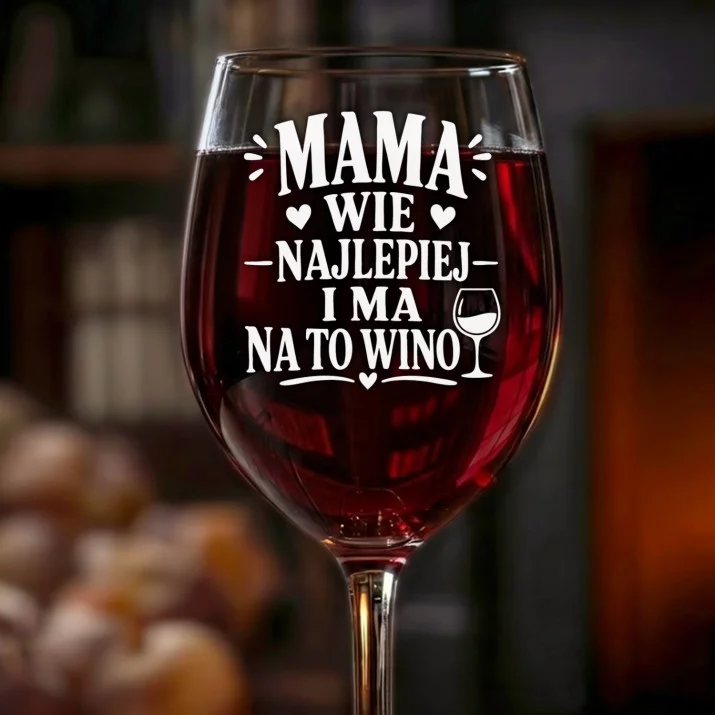 Kieliszek Do Wina Na Dzień Mamy Prezent Dla Mamy Kobiety: Mama Wie Najlepiej Wino