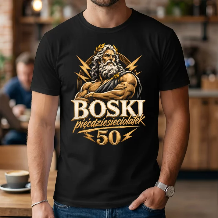 Koszulka Męska Na 50 Urodziny Prezent Dla Mężczyzny: Boski 50-Latek