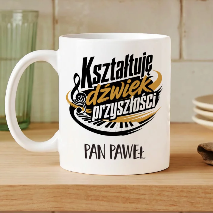 Kubek Personalizowany Dla Nauczyciela Muzyki Prezent Na Dzień Nauczyciela Dla Mężczyzny: Kształtuję Dźwięk Kubek Personalizowany Dla Nauczyciela Muzyki Prezent Na Dzień Nauczyciela Dla Mężczyzny: Kształtuję Dźwięk