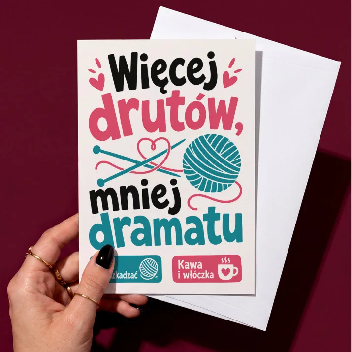 Kartka z Życzeniami Dla Dziewiarki Dla Kobiety: Druciarskie Poczucie