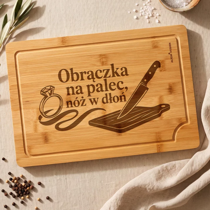 Deska Do Krojenia Dla Panny Młodej Prezent Na Ślub Dla Kobiety: Obrączka I Ostrze Deska Do Krojenia Dla Panny Młodej Prezent Na Ślub Dla Kobiety: Obrączka I Ostrze