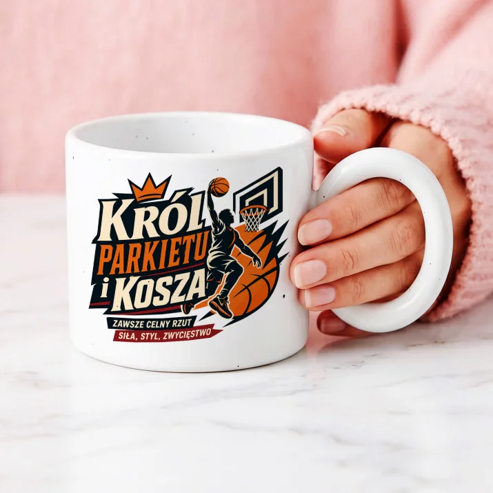 Kubek Z Okrągłym Uchem Dla Koszykarza Prezent Dla Mężczyzny: Koszykarski Styl Retro Kubek Z Okrągłym Uchem Dla Koszykarza Prezent Dla Mężczyzny: Koszykarski Styl Retro