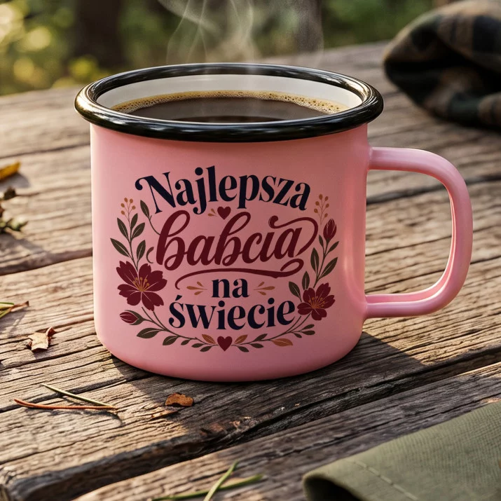 Kubek Emaliowany Na Dzień Babci Prezent Dla Babci Kobiety: Botaniczna Babcina Kubek Emaliowany Na Dzień Babci Prezent Dla Babci Kobiety: Botaniczna Babcina