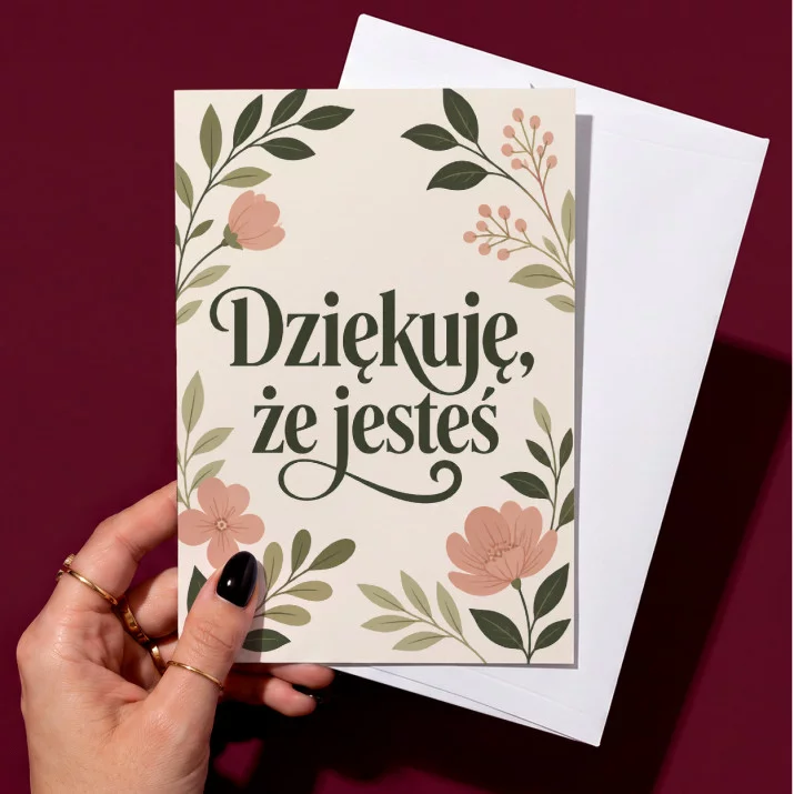 Kartka z Życzeniami Na Dzień Mamy Dla Mamy Kobiety: Botaniczna Elegancja