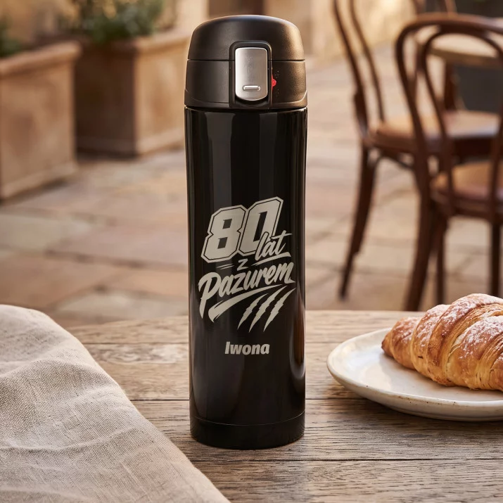 Kubek Termiczny 440ml Na 80 Urodziny Prezent Dla 80 Latki Kobiety: 80 Lat Z Pazurem