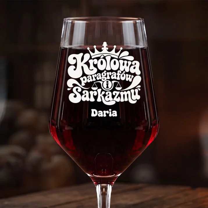 Mega Kieliszek Do Wina z Grawerem Dla Prawniczki Prezent Dla Kobiety: Królowa Paragrafów I Mega Kieliszek Do Wina z Grawerem Dla Prawniczki Prezent Dla Kobiety: Królowa Paragrafów I