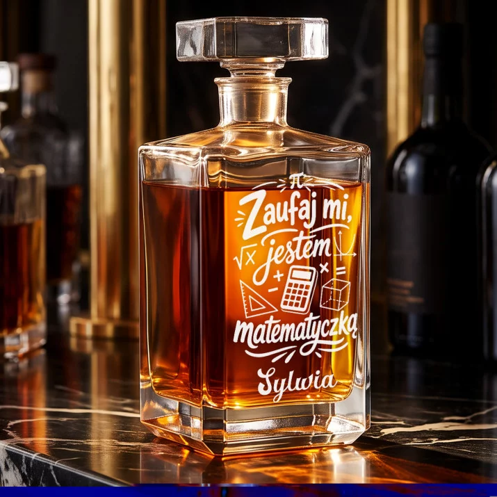Karafka Do Whisky z Grawerem Dla Matematyczki Prezent Dla Kobiety: Zaufaj Mi, Jestem