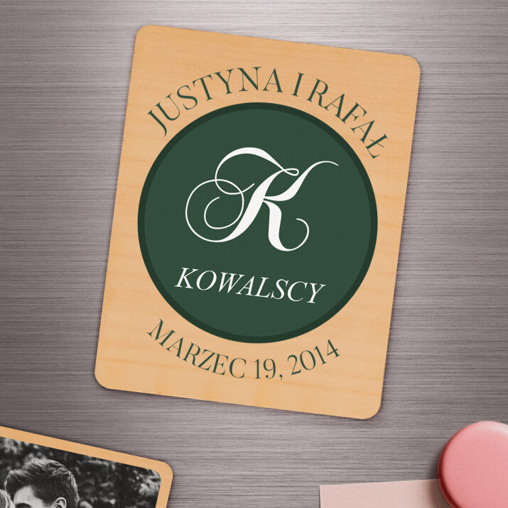 Rodzina - Magnes drewniany