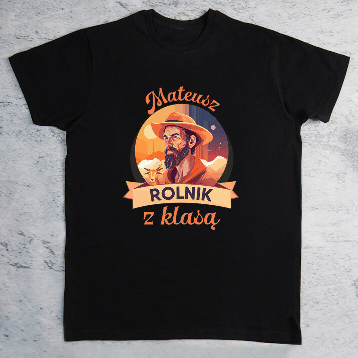 Rolnik z klasą - Czarna koszulka męska