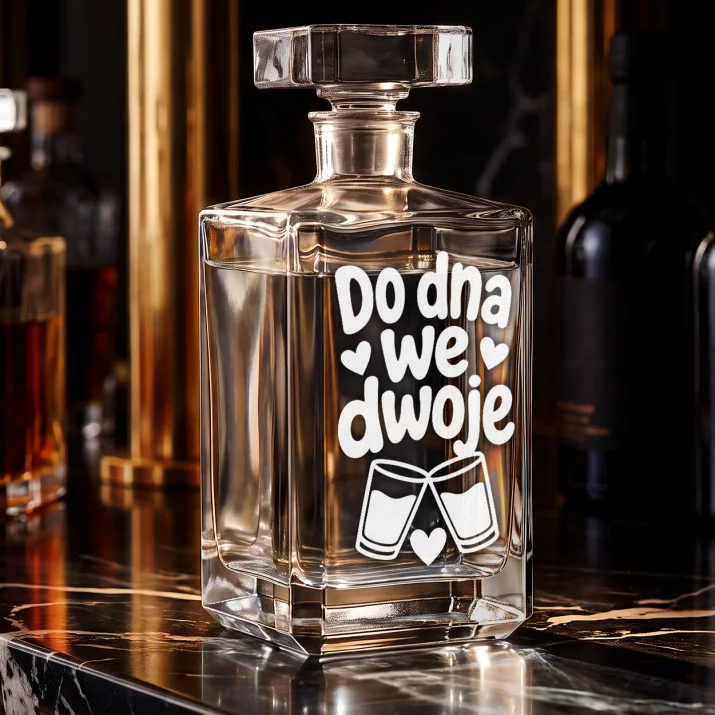 Karafka Do Wódki z Grawerem Dla Dwojga Prezent: Do Dna We Dwoje