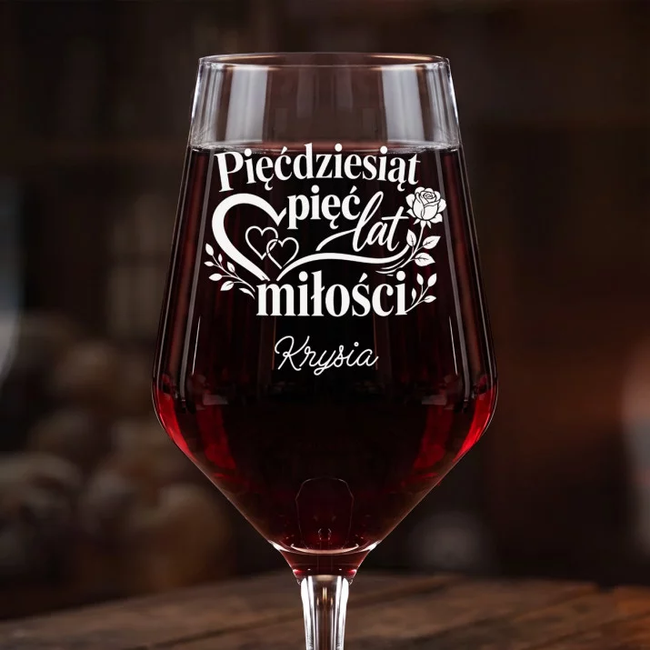 Mega Kieliszek Do Wina z Grawerem Na 55 Rocznicę Ślubu Prezent Na Walentynki Dla Kobiety: Pięćdziesiąt Pięć Lat Mega Kieliszek Do Wina z Grawerem Na 55 Rocznicę Ślubu Prezent Na Walentynki Dla Kobiety: Pięćdziesiąt Pięć Lat