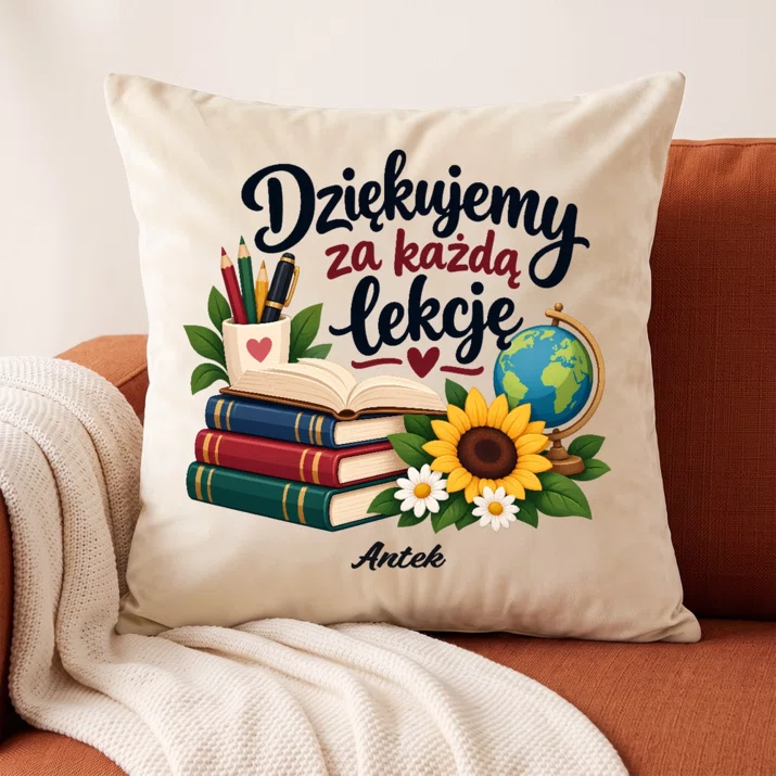 Poduszka Dekoracyjna Dla Nauczyciela Prezent Na Dzień Nauczyciela Dla Mężczyzny: Dziękujemy Za Każdą