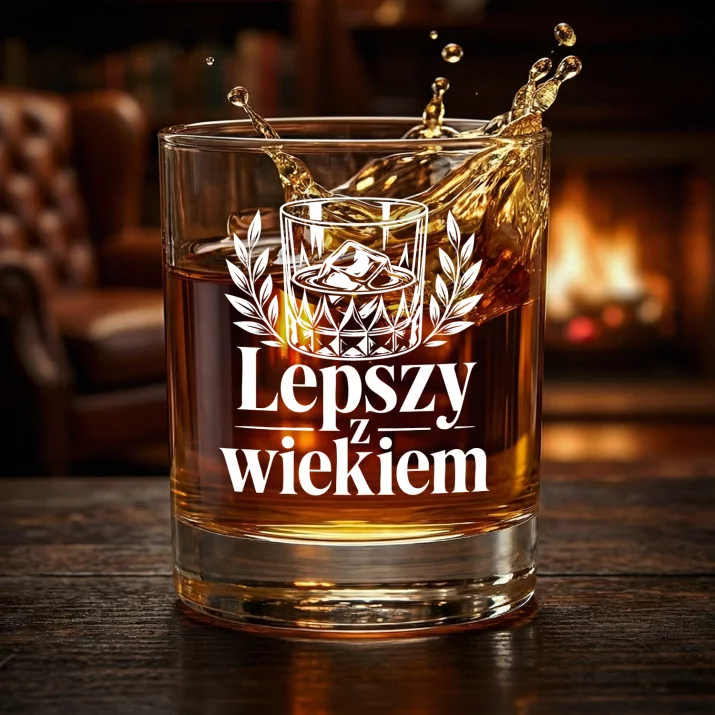 Szklanka Do Whisky Na 60 Urodziny Prezent Dla Mężczyzny: Lepszy Z Wiekiem Szklanka Do Whisky Na 60 Urodziny Prezent Dla Mężczyzny: Lepszy Z Wiekiem