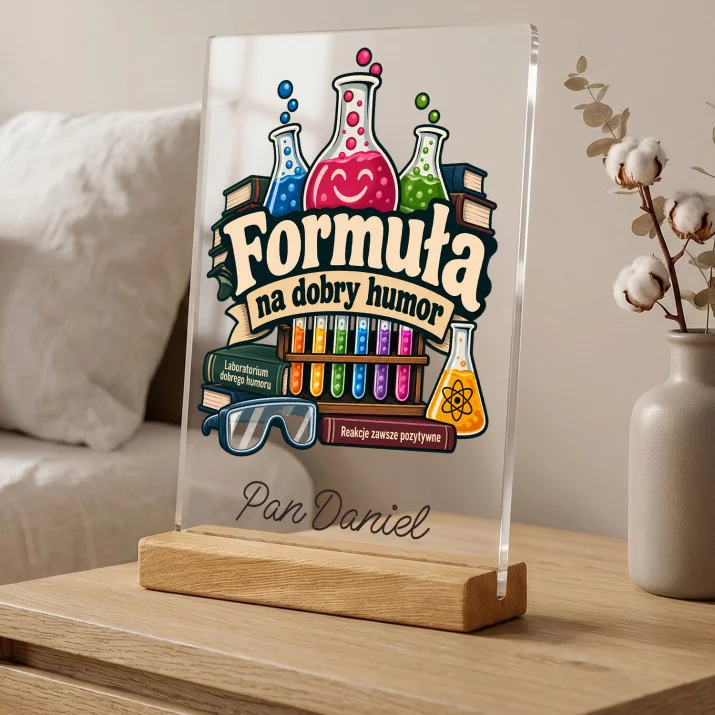 Druk Na Szkle Dla Nauczyciela Chemii Prezent Na Dzień Nauczyciela Dla Mężczyzny: Formuła Na Dobry Humor