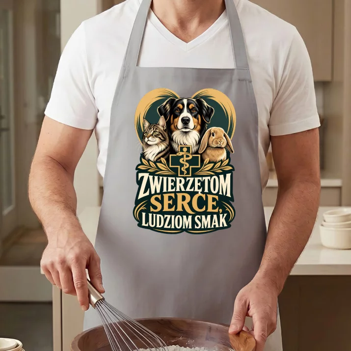 Fartuch Dla Weterynarza Prezent Dla Mężczyzny: Zwierzętom Serce, Ludziom Smak