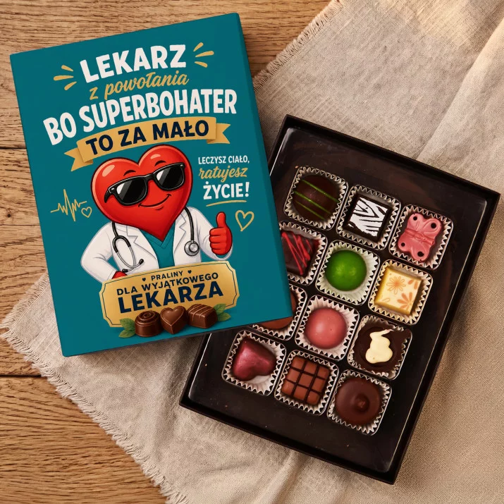 Czekoladki Dla Lekarza Prezent Dla Mężczyzny: Superbohater Lekarz Praliny Czekoladki Dla Lekarza Prezent Dla Mężczyzny: Superbohater Lekarz Praliny