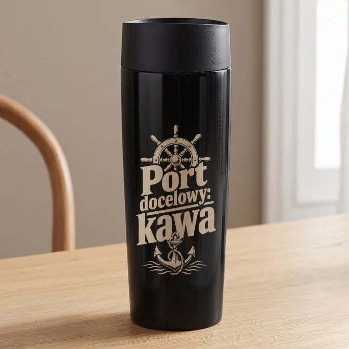 Kubek Termiczny Dla Marynarza Prezent Dla Mężczyzny: Port Docelowy, Kawa