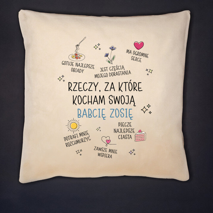 rzeczy, za które kocham babcię - Poduszka dekoracyjna