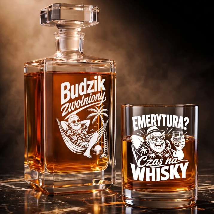 Zestaw Do Whisky Dla Emeryta Prezent Na Emeryturę Dla Mężczyzny: Budzik Zwolniony
