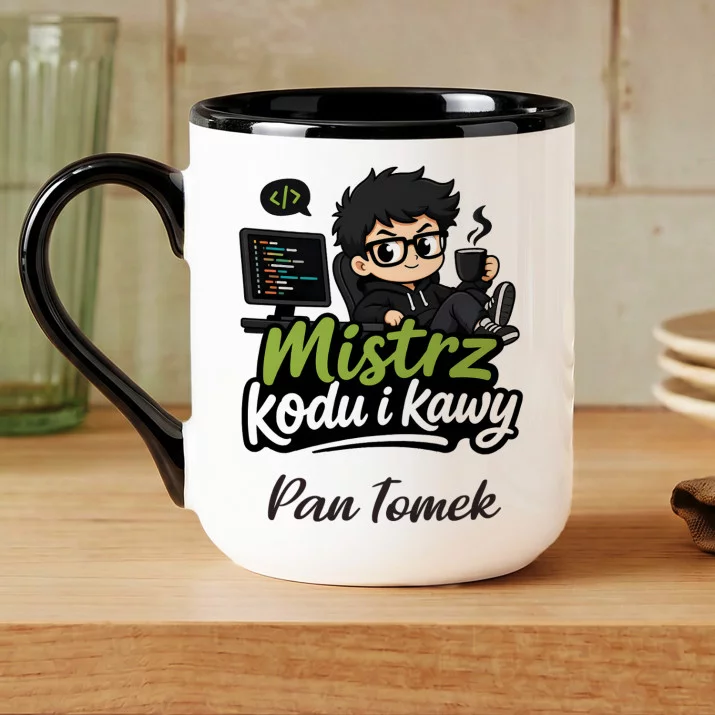 Kubek Personalizowany Dla Nauczyciela Informatyki Prezent Na Dzień Nauczyciela Dla Mężczyzny: Mistrz Kodu I Kawy