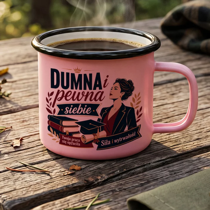 Kubek Emaliowany Na Obronę Doktoratu Prezent Dla Kobiety: Duma I Determinacja Kubek Emaliowany Na Obronę Doktoratu Prezent Dla Kobiety: Duma I Determinacja