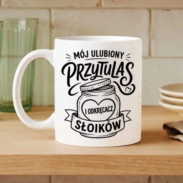 Kubek Z Nadrukiem Dla Partnera Prezent Na Walentynki Dla Mężczyzny: Mój Ulubiony Przytulas Kubek Z Nadrukiem Dla Partnera Prezent Na Walentynki Dla Mężczyzny: Mój Ulubiony Przytulas