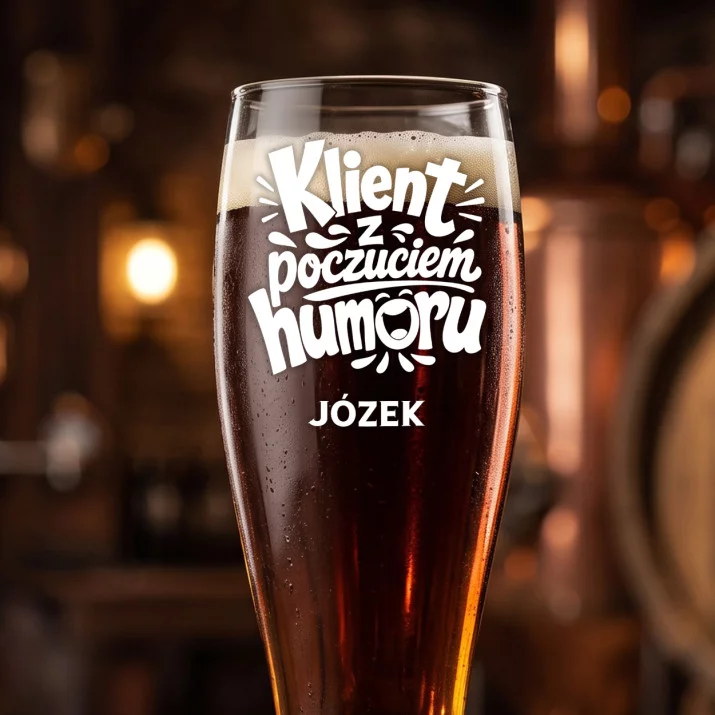 Szklanka Do Piwa Dla Klienta Prezent Dla Mężczyzny: Klient Z Poczuciem Humoru Szklanka Do Piwa Dla Klienta Prezent Dla Mężczyzny: Klient Z Poczuciem Humoru