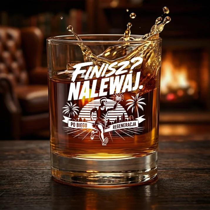 Szklanka Do Whisky Dla Biegacza Prezent Dla Mężczyzny: Finisz? Nalewaj. Szklanka Do Whisky Dla Biegacza Prezent Dla Mężczyzny: Finisz? Nalewaj.