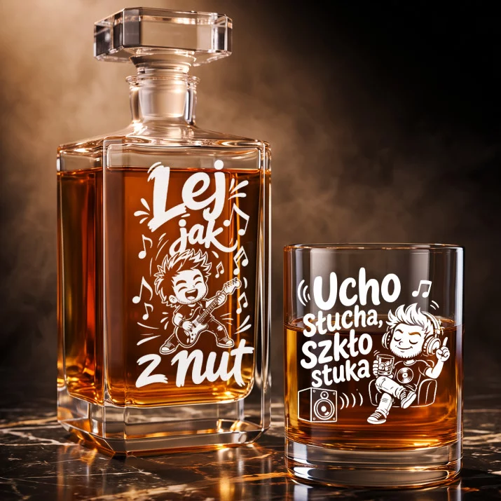 Zestaw Do Whisky Dla Fana Muzyki Prezent Dla Mężczyzny: Lej Jak Z Nut Zestaw Do Whisky Dla Fana Muzyki Prezent Dla Mężczyzny: Lej Jak Z Nut