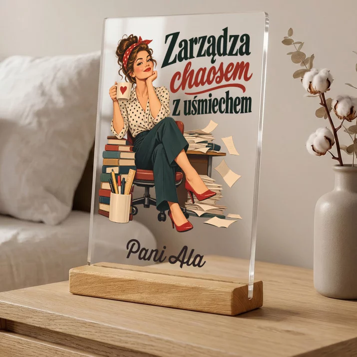 Druk Na Szkle Na Dzień Nauczyciela Prezent Dla Nauczyciela Kobiety: Zarządza Chaosem Z Druk Na Szkle Na Dzień Nauczyciela Prezent Dla Nauczyciela Kobiety: Zarządza Chaosem Z