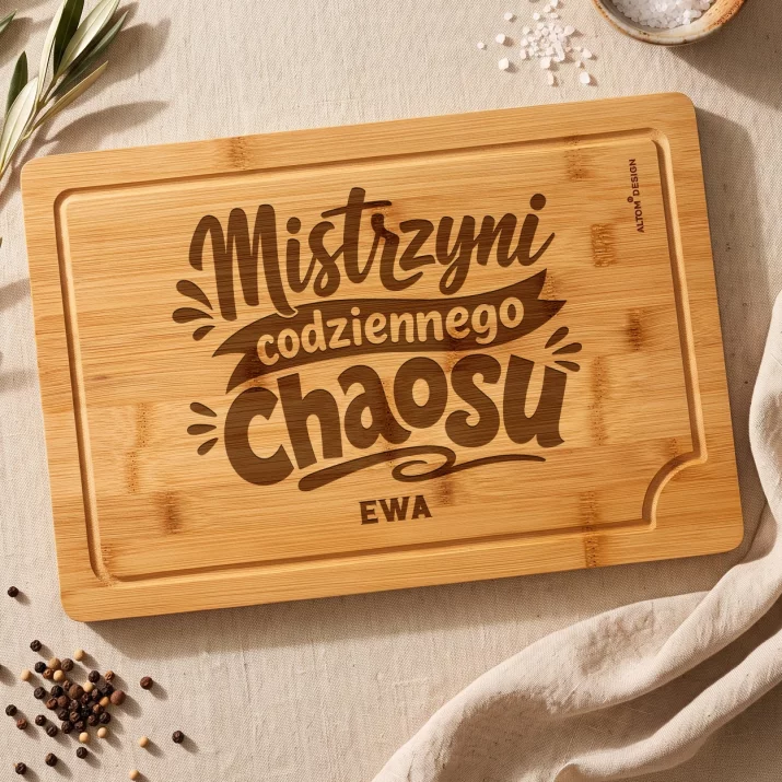 Deska Do Krojenia z Grawerem Dla Niej Prezent Na Walentynki Dla Kobiety: Mistrzyni Codziennego