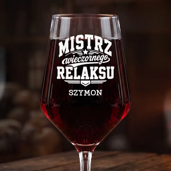 Mega Kieliszek Do Wina z Grawerem Na Dzień Chłopaka Prezent Dla Chłopaka Mężczyzny: Mistrz Wieczornego Mega Kieliszek Do Wina z Grawerem Na Dzień Chłopaka Prezent Dla Chłopaka Mężczyzny: Mistrz Wieczornego