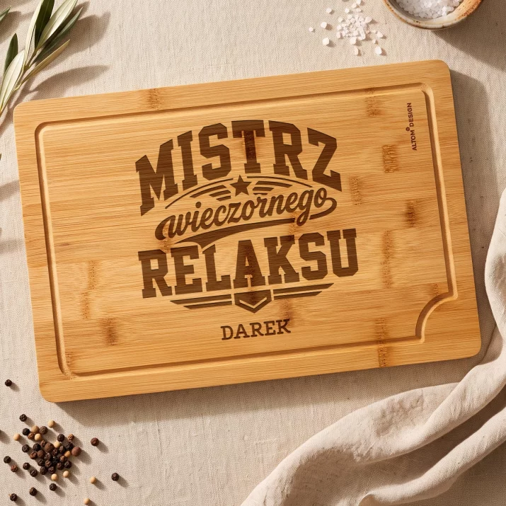Deska Do Krojenia z Grawerem Na Dzień Chłopaka Prezent Dla Chłopaka Mężczyzny: Mistrz Wieczornego Deska Do Krojenia z Grawerem Na Dzień Chłopaka Prezent Dla Chłopaka Mężczyzny: Mistrz Wieczornego
