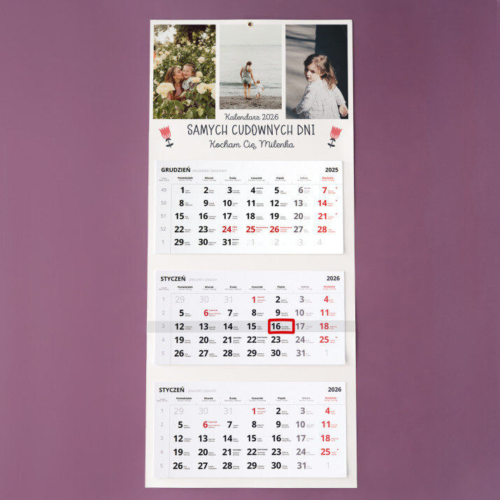 Samych cudownych dni - Kalendarz trójdzielny Samych cudownych dni - Kalendarz trójdzielny